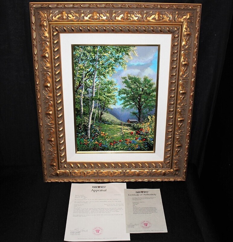Schaefer Miles Green Hills 23”x27” Serigraph Canvas Painting Edition 250, Signed