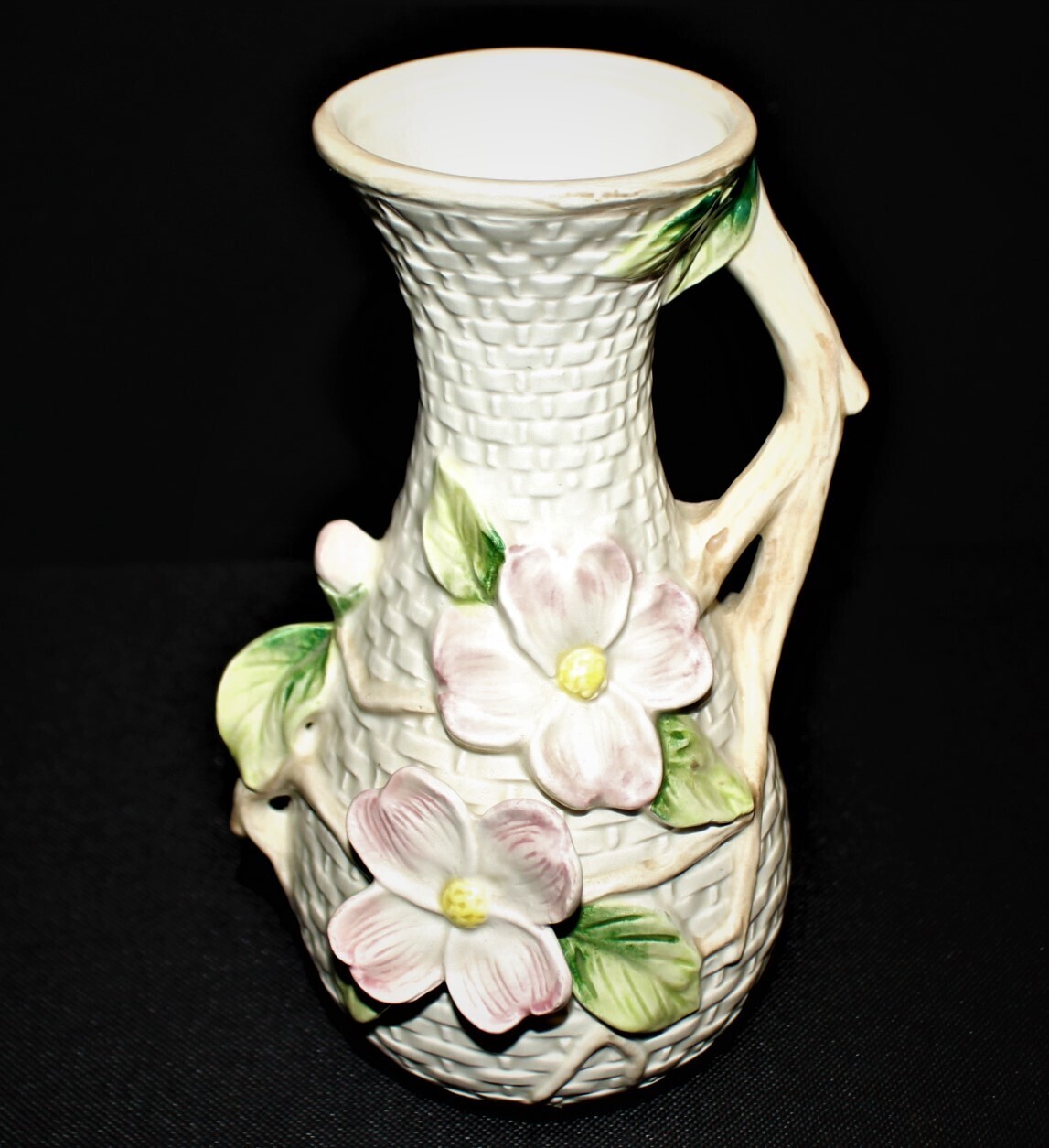 Fitz &amp; Floyd Pink Dogwood Flowers Bluebird Pattern 7” Bud Vase