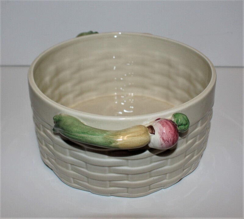 Fitz &amp; Floyd Kitchen Harvest 1.5 Qt. Ironstone Basketweave 7" Souffle Bowl