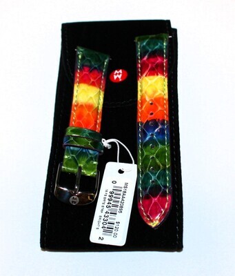NWT Michele Bright Rainbow Genuine Snakeskin 18mm Watch Strap, MS18AA420895