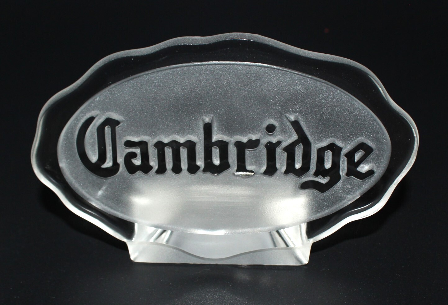 Vintage Cambridge Glass Logo Advertising Dealer Display Sign Plaque