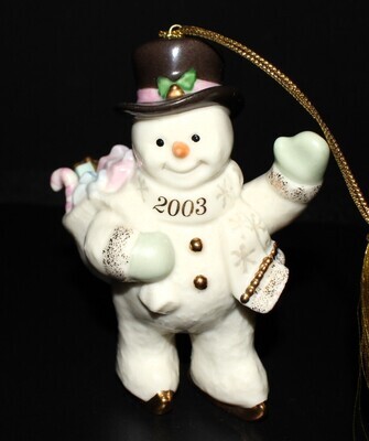 Lenox Snowman Skating into the Holidays 2003 Annual Collection Ornament Figurine
