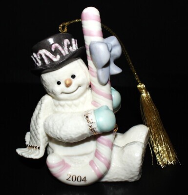 Lenox Snowman Candy Cane 2004 Annual Collection 4” Christmas Ornament Figurine