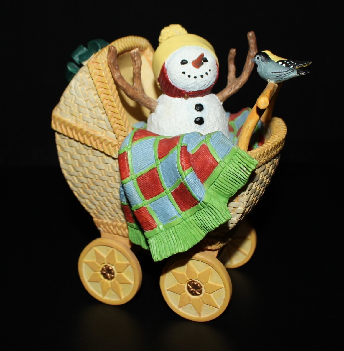 Lenox Snow Bundle by Lynn Bywaters Baby Snowman Figurine in Carriage Buggy