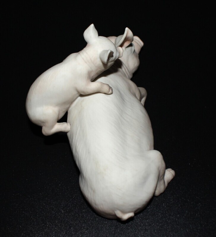 Boehm Sow &amp; Piglet Adorable Mother and Baby Porcelain Figurine #400-88, U.S.A.