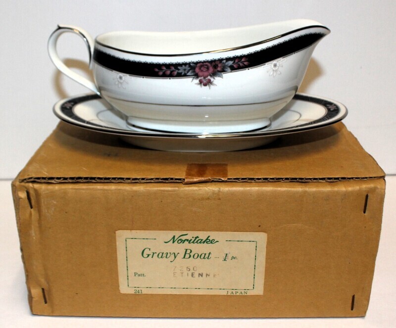 Noritake ETIENNE Porcelain Gravy Boat &amp; Underplate (Relish/Butter) 7260 in Original Box