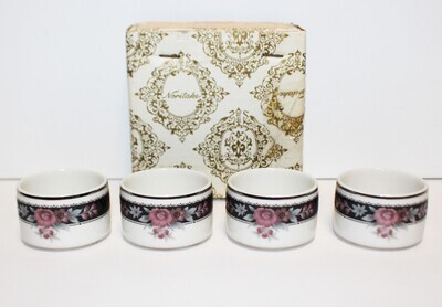 Set of 4 Noritake ETIENNE Porcelain Napkin Ring Holders 7260 in Original Box