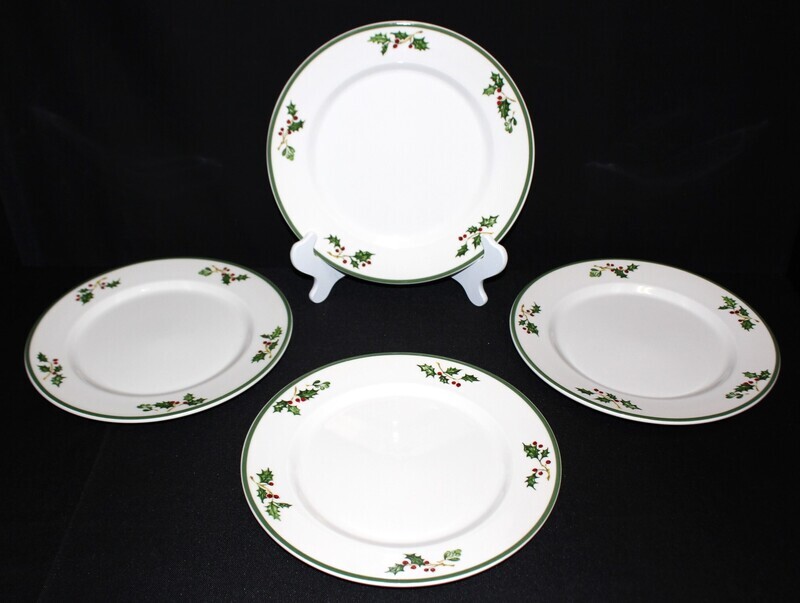 Set of 4 Christopher Radko Traditions HOLIDAY CELEBRATIONS 10 7/8” Accent Dinner Plates