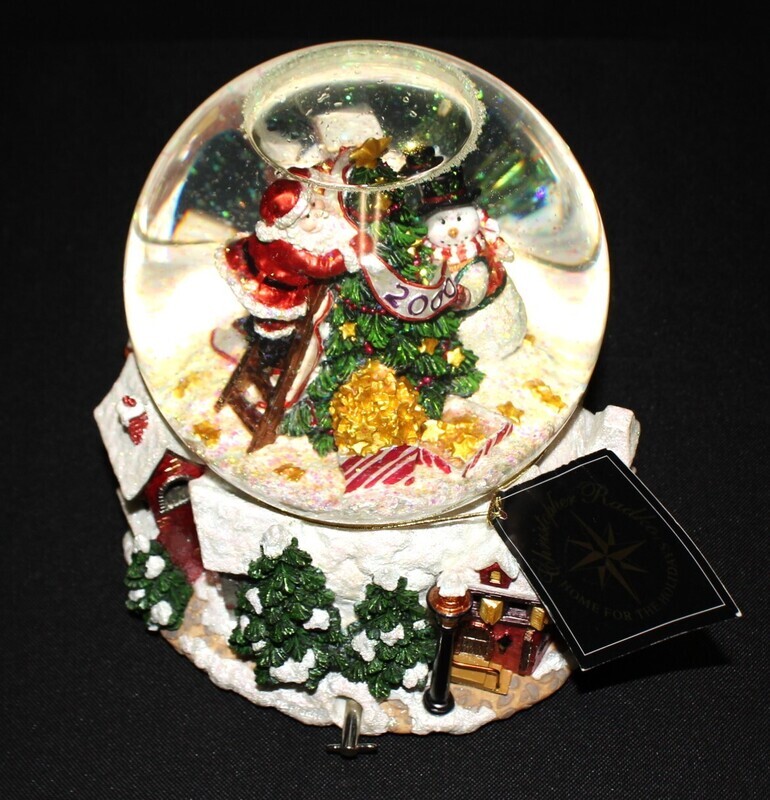 Christopher Radko Christmas 2000 Deck the Halls Musical Revolving Snow Globe