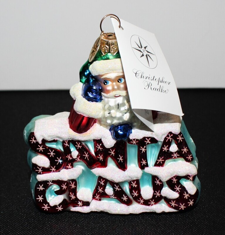 Christopher Radko Santa on Santa Claus Christmas Ornament with Hangtag and Box