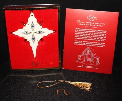 Lenox China Jewels Nativity Star of Bethlehem in Box with Gold Tassel and Hook