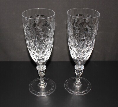 Set of 2 Rogaska GALLIA Crystal 9.5” Iced Tea Stemmed Glass Goblets, Yugoslavia