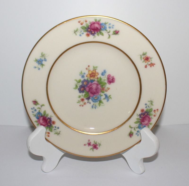 Lenox Rose 6.25&quot; Bread Plate Bone China Gold Trim, J-300