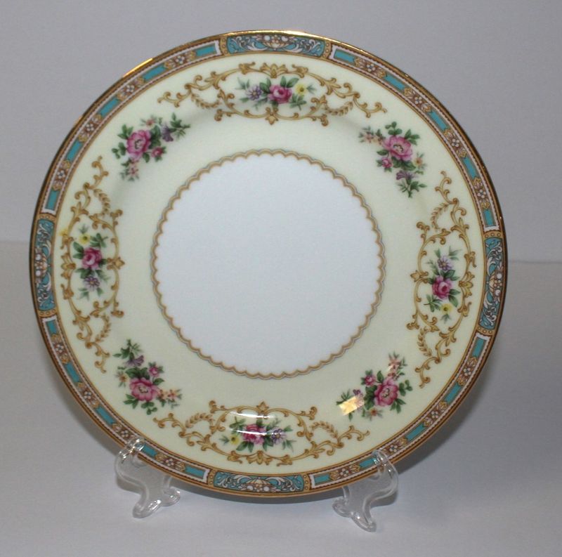 Noritake Colby 7.5&quot; Salad Plate Blue Edge Gold Trim 5032, Multiple Available