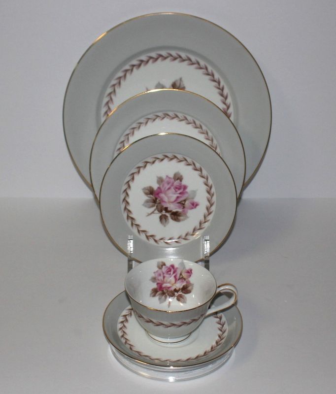 Noritake Rosemont 5-Piece Place Setting Pink Rose 5048, Multiple Available