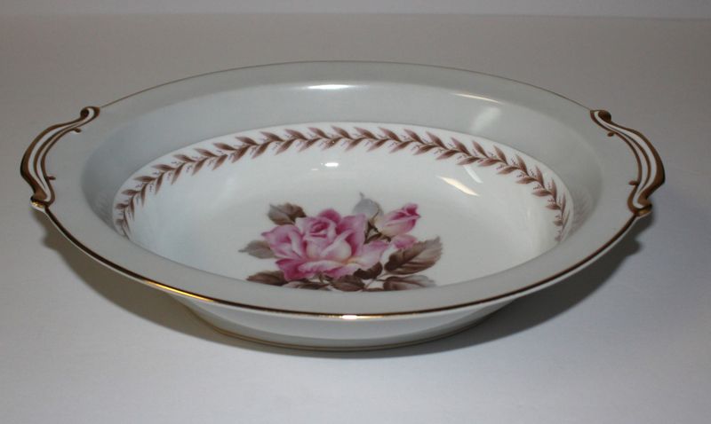 Noritake Rosemont Pink Rose 10&quot; Oval Vegetable Serving Bowl, 5048