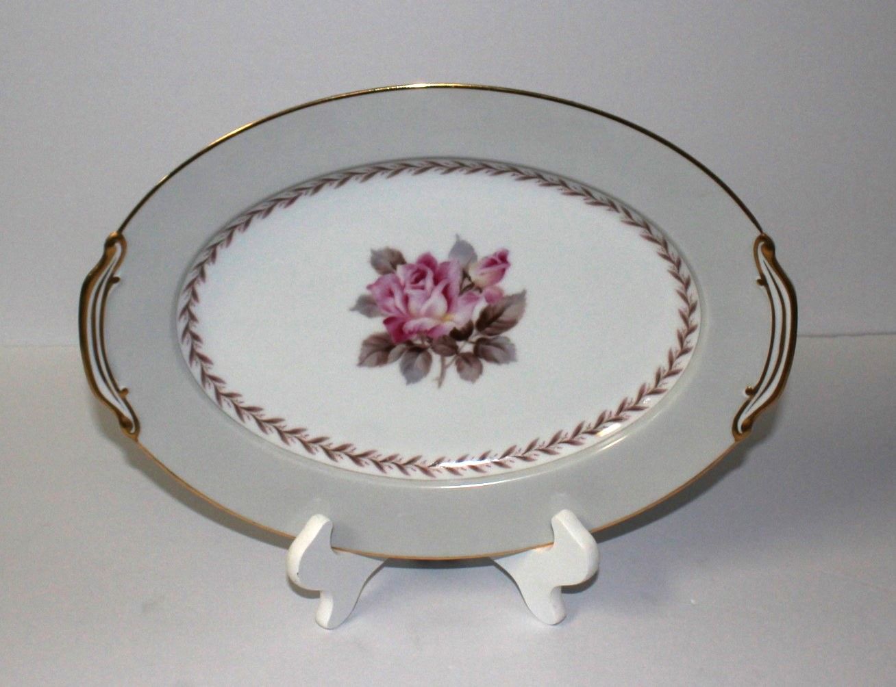 Noritake Rosemont Pink Rose 12&quot; Oval Serving Platter, 5048