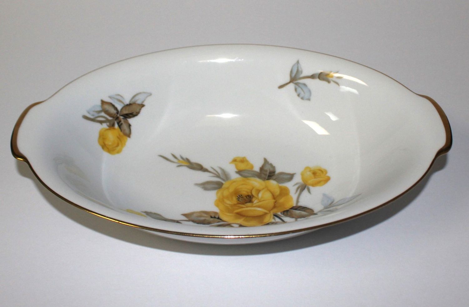 Sango Cotillion Yellow Rose Coupe 10&quot; Oval Vegetable Bowl, Japan