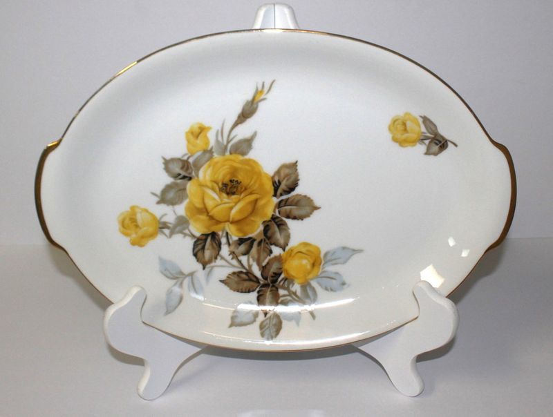 Sango Cotillion Yellow Rose Coupe 12&quot; Oval Serving Platter, Japan