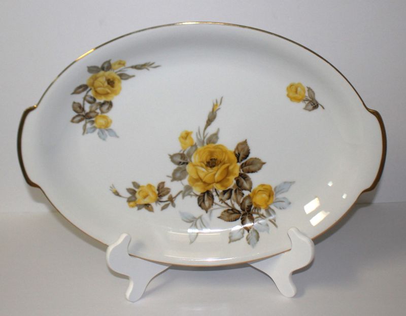 Sango Cotillion Yellow Rose Coupe 16&quot; Oval Serving Platter, Japan