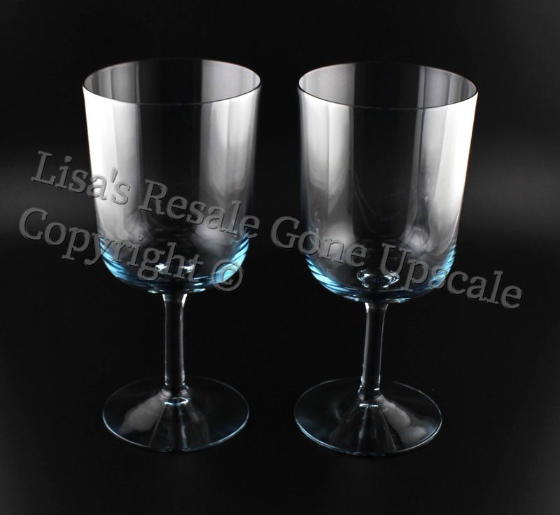 Set of 2 Kosta Boda King Karl Twilight Blue 5 3/4” Wine Glasses, Made in Sweden