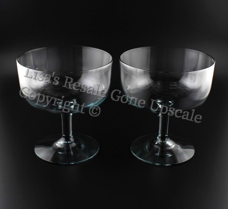 Set of 2 Kosta Boda King Karl Twilight Blue 3 7/8” Champagne / Sherbet Glasses