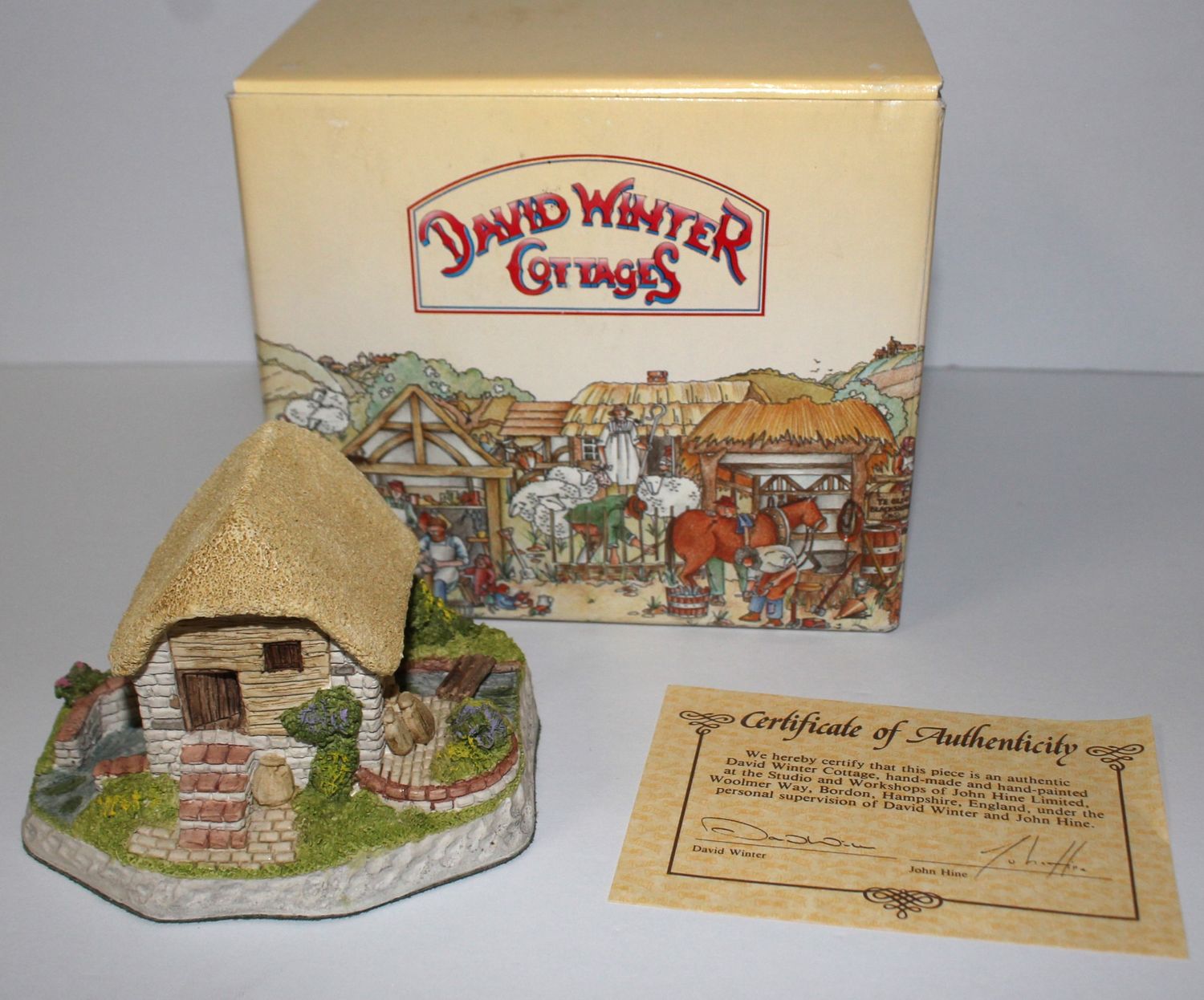 David Winter Cottage &quot;Irish Water Mill&quot; 1992 Collectors Guild Scene in Box w/COA