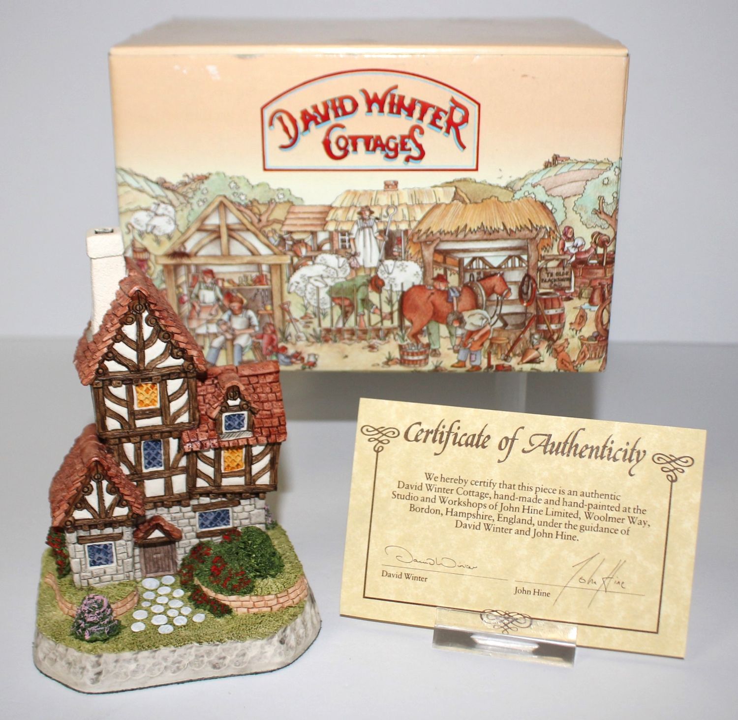 David Winter &quot;The Quack&#39;s Cottage&quot; 1993 English Village in Box with COA