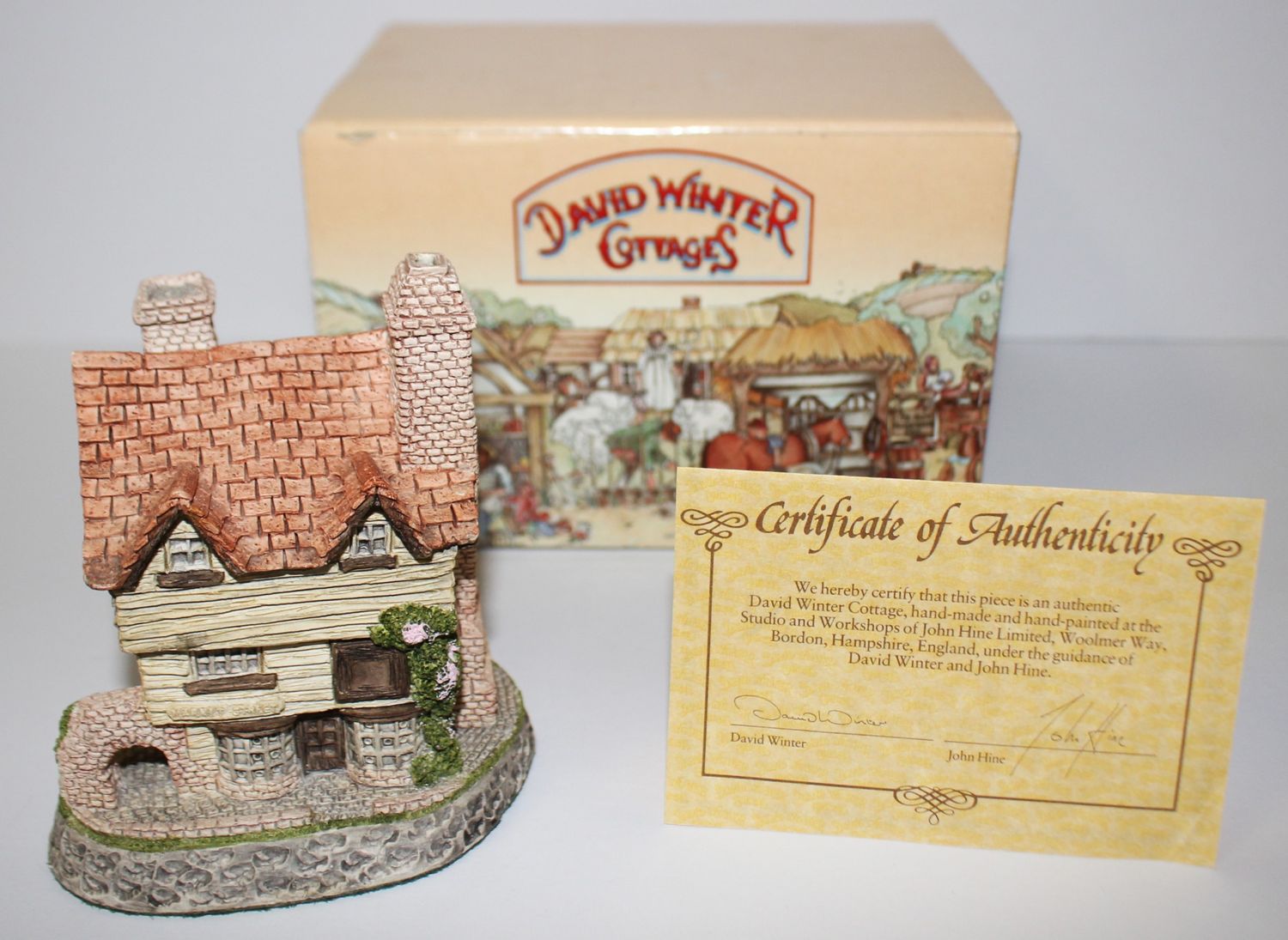 David Winter &quot;Wine Merchant&quot; 1980 At the Center of the Village in Box with COA