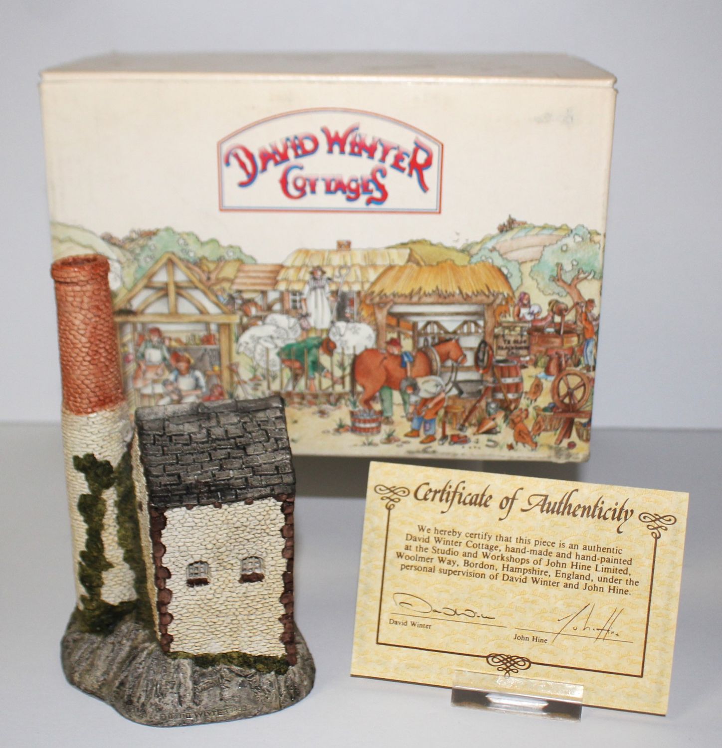 David Winter Cornish Tin Mine Cottage 1983 Main Collection in Box with COA