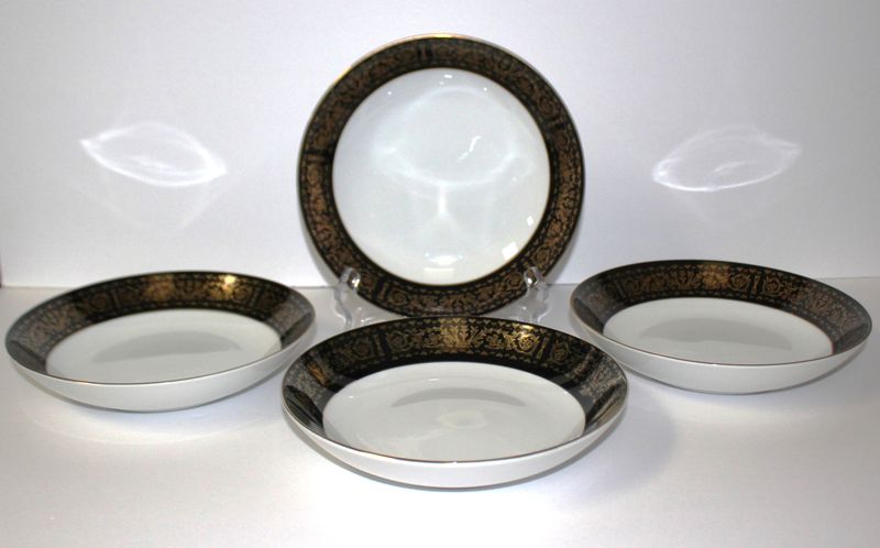 Set of 4 SEYEI Regency Fine China 7 5/8&quot; Coupe Soup Cereal Bowls, 6908