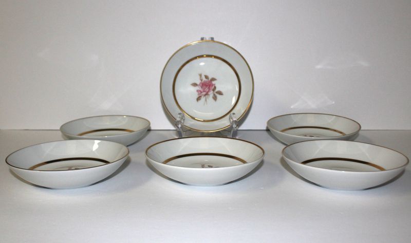 Set of 6 STYLE HOUSE Rosemont Fine China 5.5" Fruit/Dessert (Sauce) Bowls, Japan