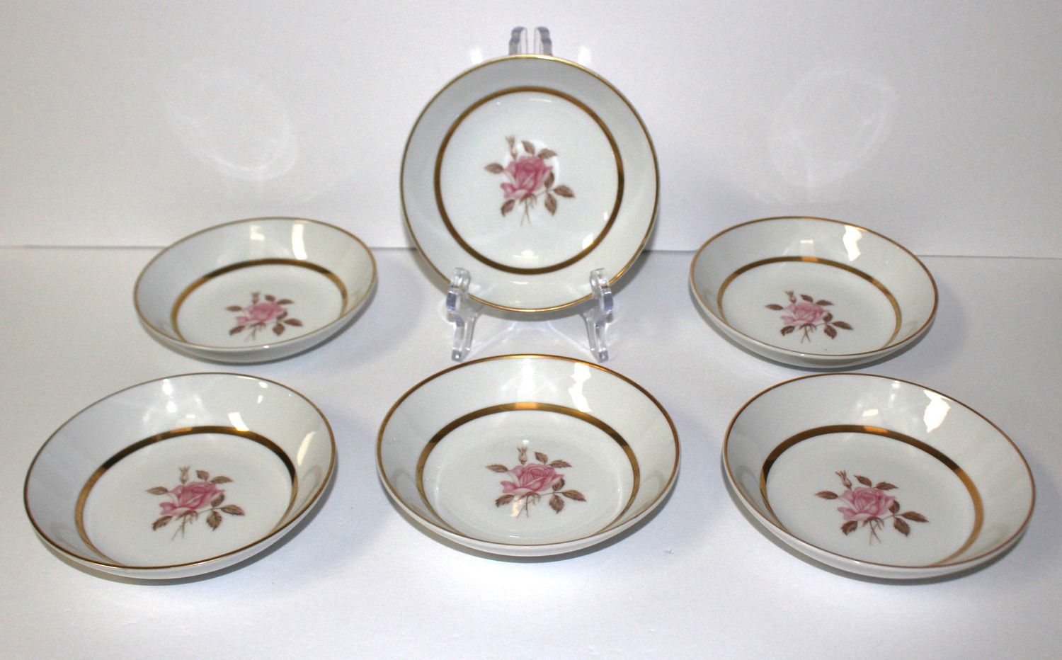 Set of 6 STYLE HOUSE Rosemont Fine China 5.5&quot; Fruit/Dessert (Sauce) Bowls, Japan