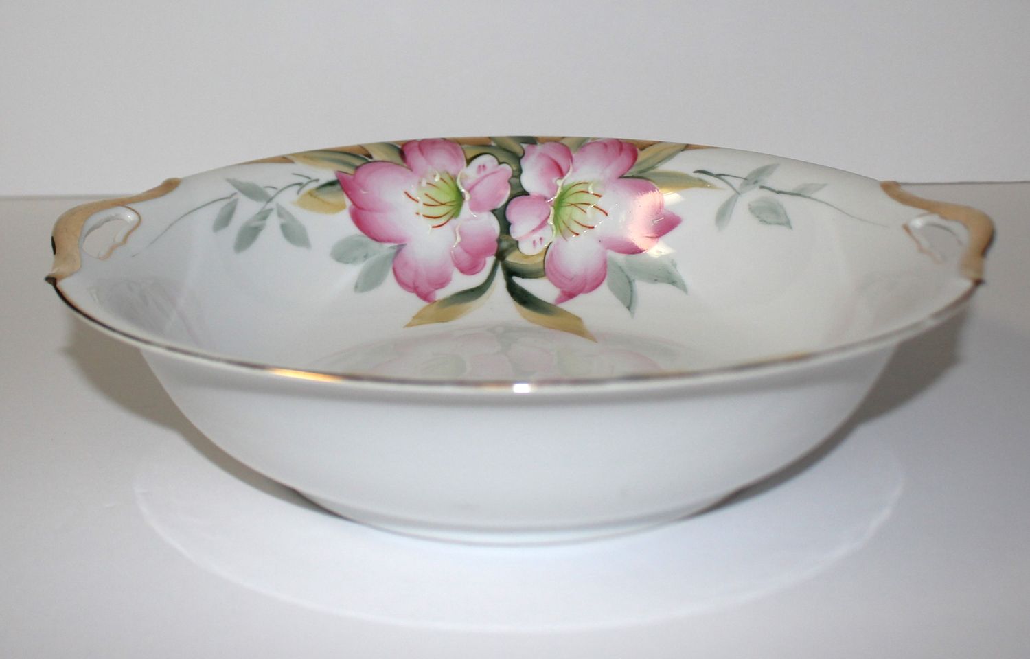 Noritake Azalea Pink Floral 10&quot; Round Vegetable Bowl with Handles, 19322