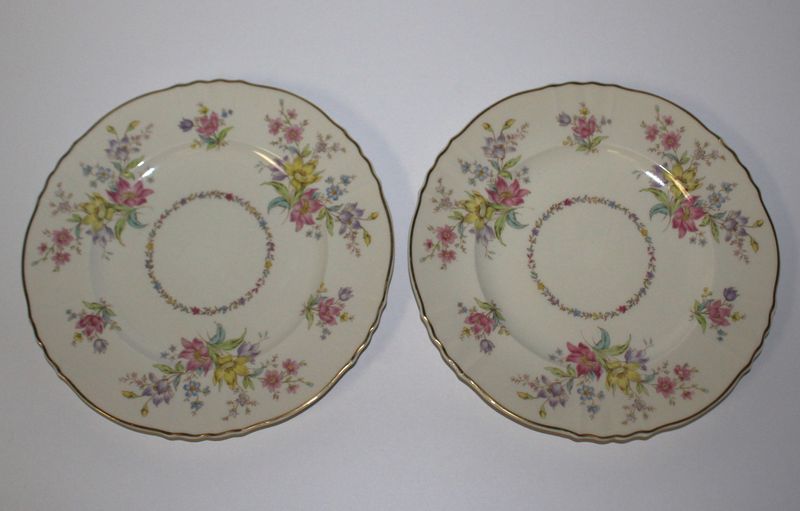 Set of 2 SYRACUSE “Briarcliff” Federal Shape 9 1/8" Luncheon Plates