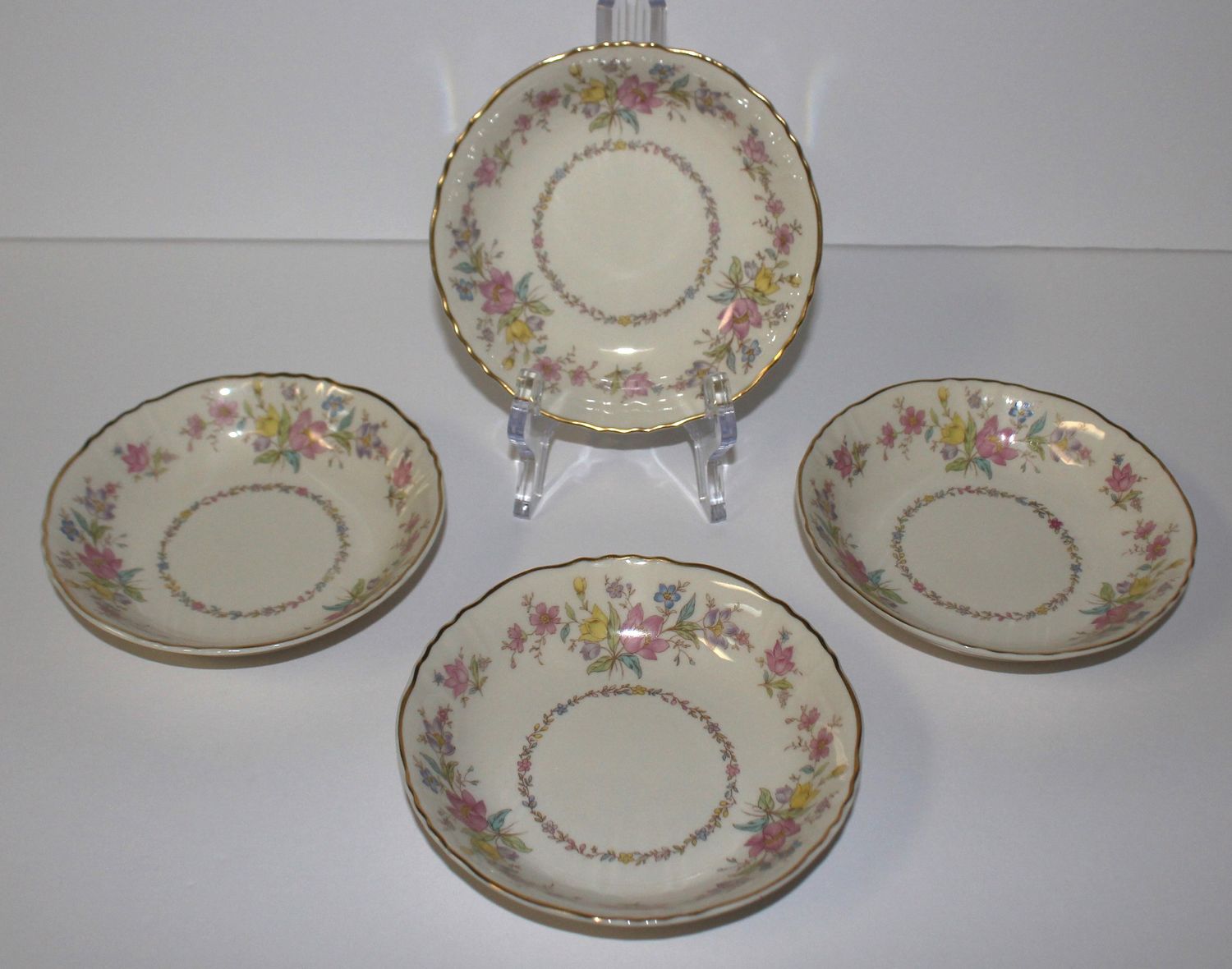 Set of 4 SYRACUSE “Briarcliff” Federal Shape 5 1/8&quot; Fruit Dessert (Sauce) Bowls