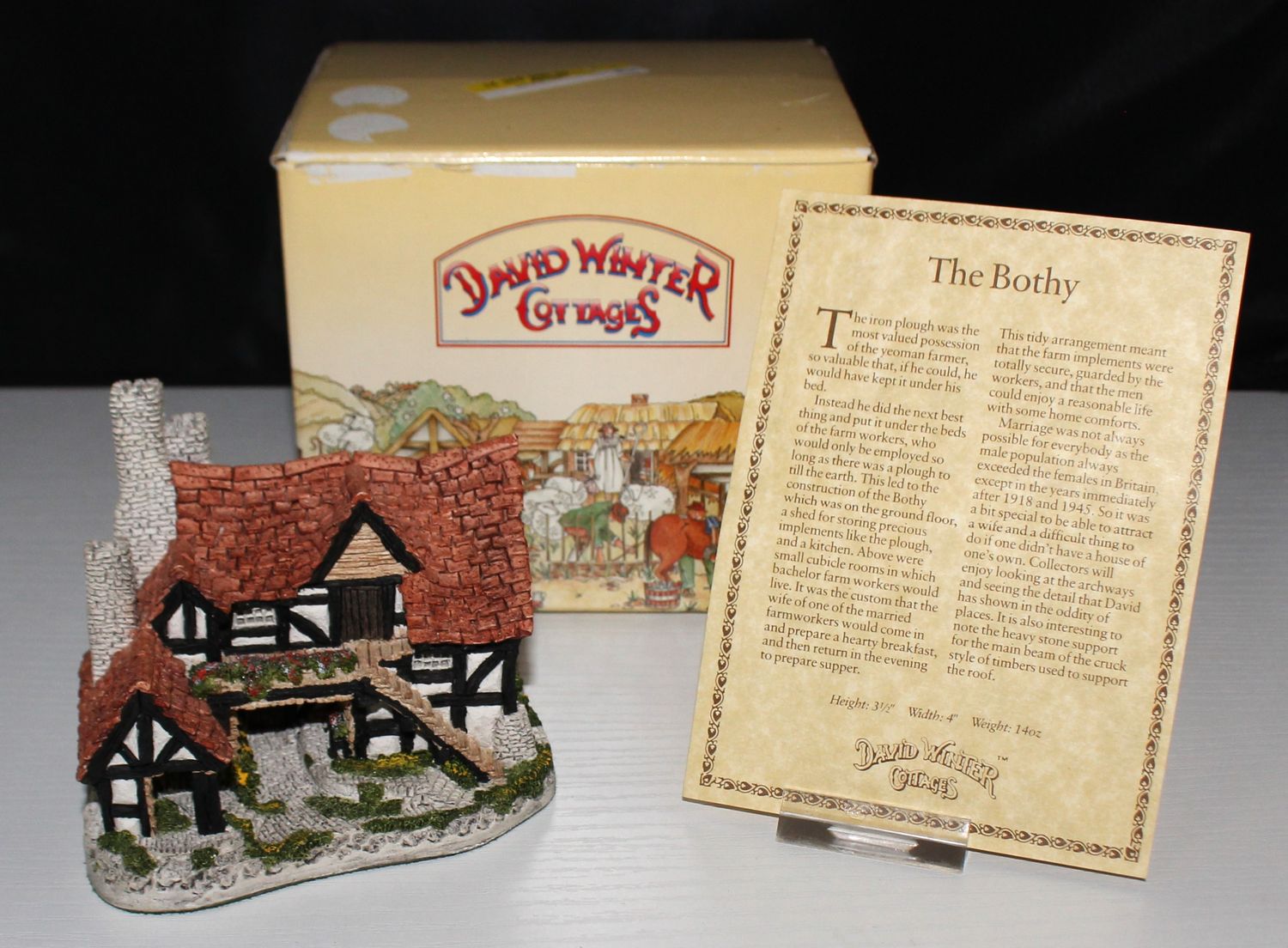 David Winter Cottage &quot;The Bothy&quot; 1983 In The Country Collection in Box with COA