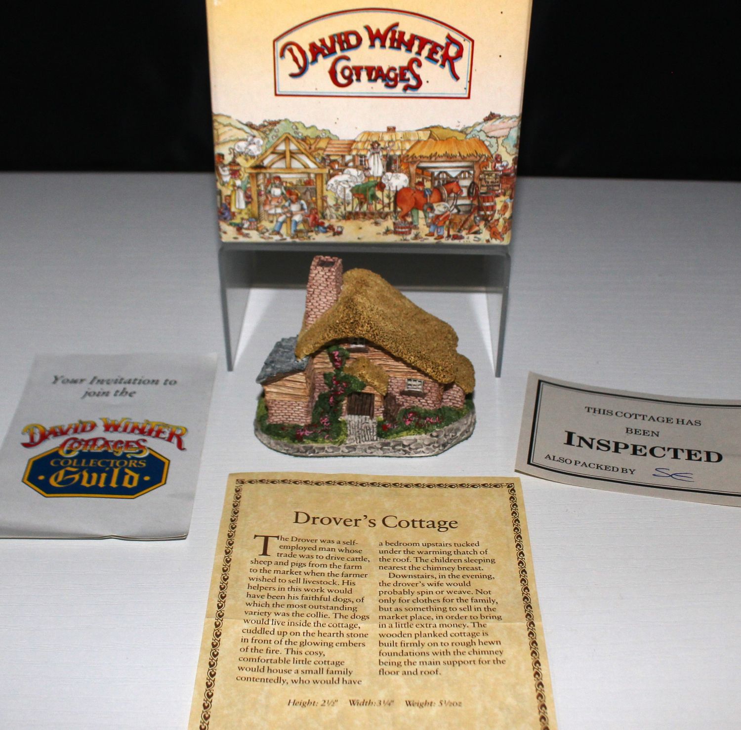 David Winter &quot;Drovers Cottage&quot; 1982 In The Country Collection in Box with COA