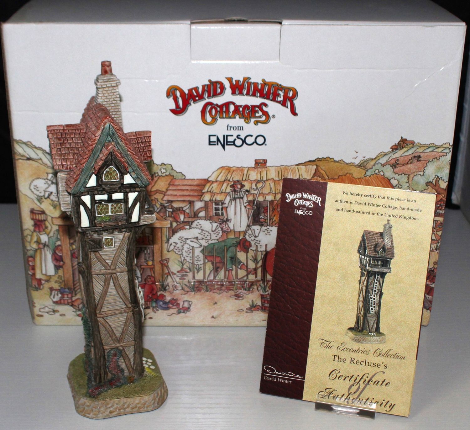 David Winter SIGNED &quot;The Recluse&#39;s&quot; 2000 Eccentrics Collection in Box with COA