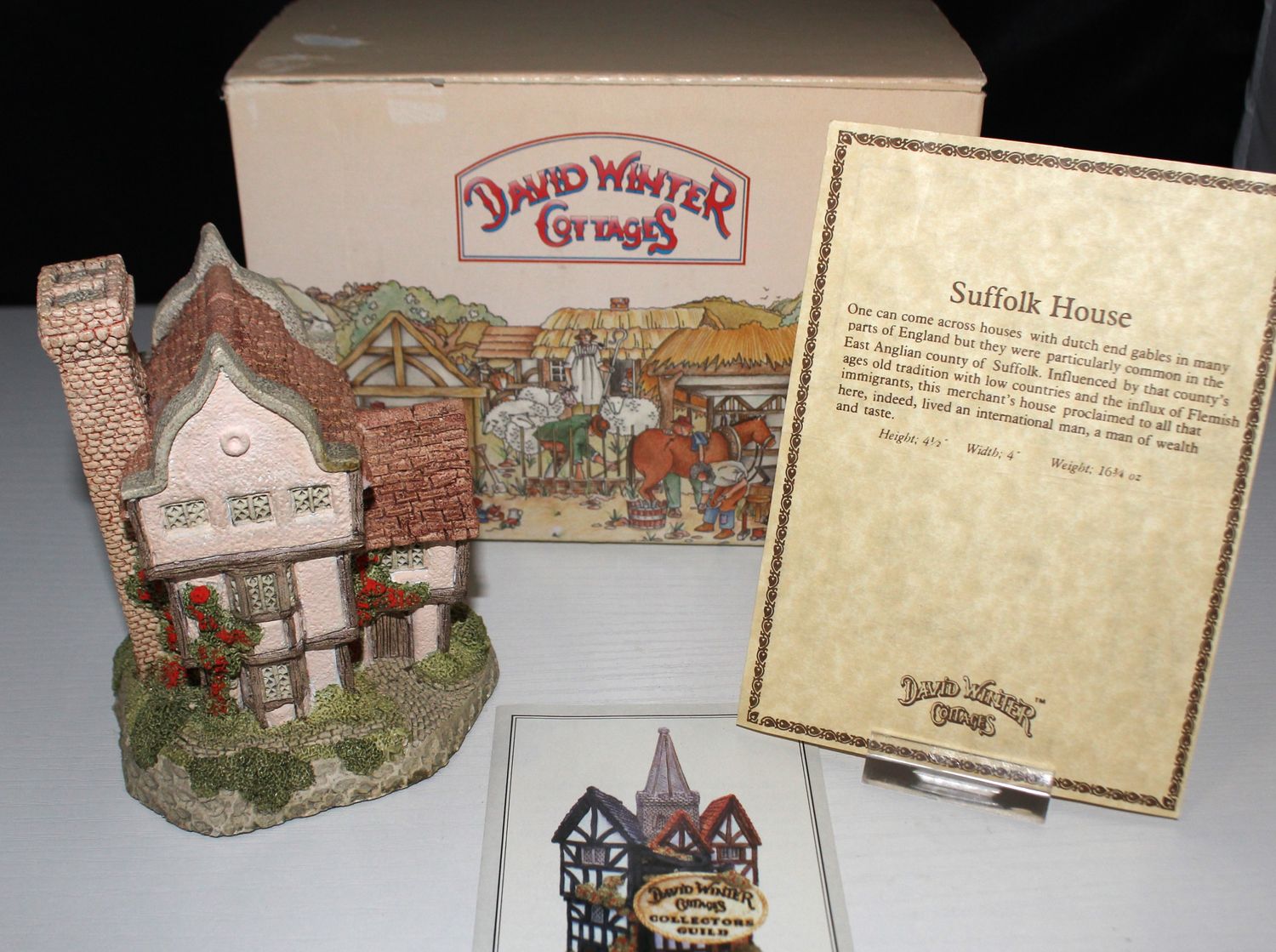 David Winter Cottage &quot;Suffolk House&quot; 1985 Main Collection in Box with COA