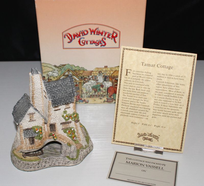 David Winter &quot;Tamar Cottage&quot; 1986 West Country Collection in Box with COA