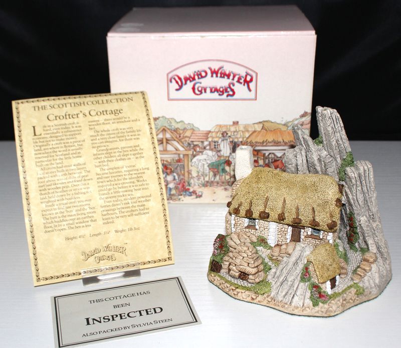 David Winter &quot;Crofter&#39;s Cottage&quot; 1988 Scottish Collection in Box with COA