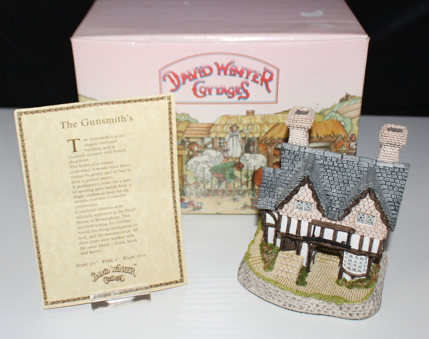 David Winter SIGNED &quot;Gunsmiths Cottage&quot; 1987 Midlands Collection in Box with COA