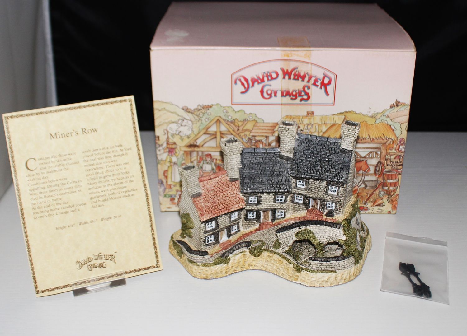 David Winter Cottage &quot;Miners Row&quot; 1987 Midlands Collection in Box with COA