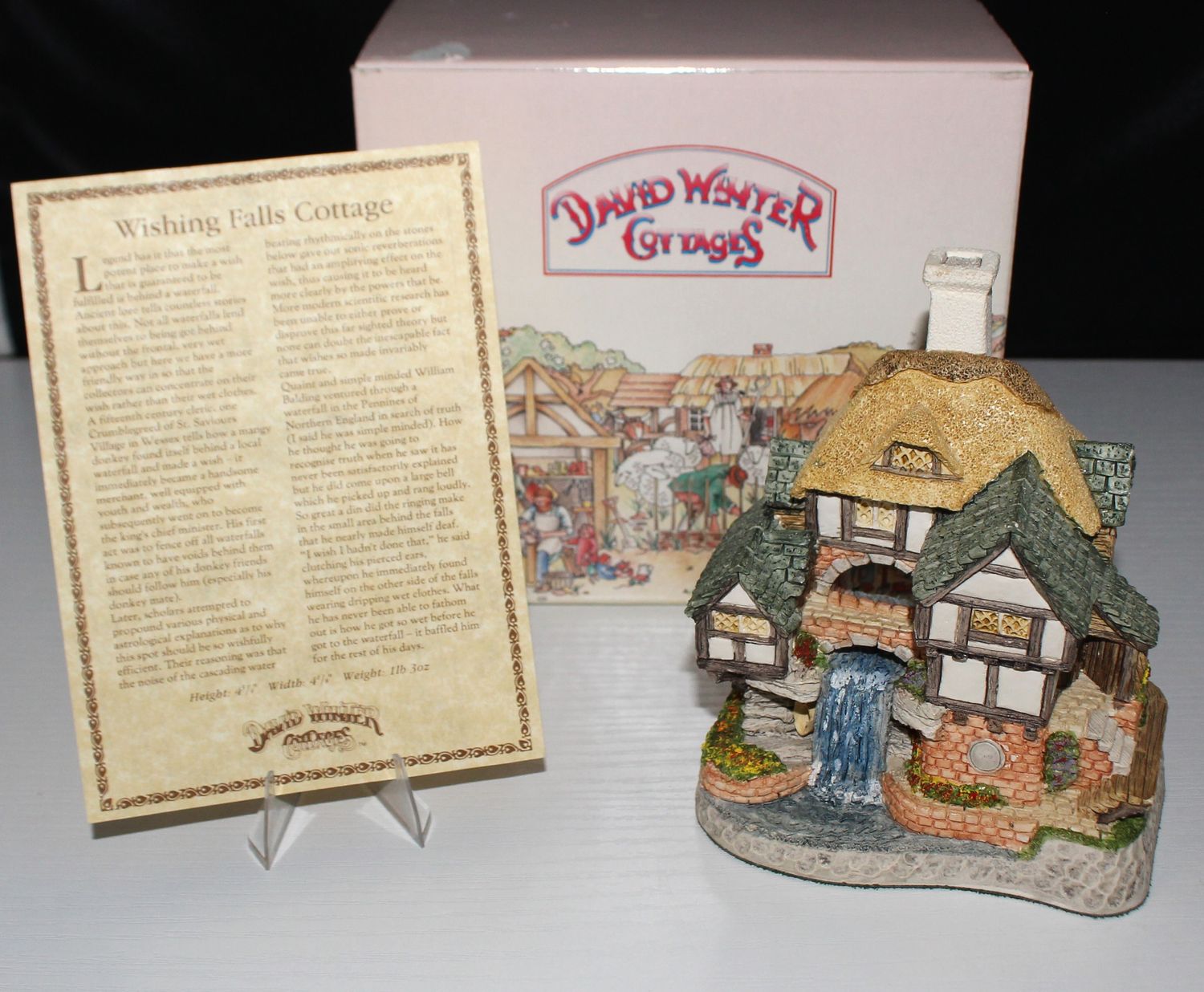 David Winter SIGNED &quot;Wishing Falls Cottage&quot; 1994 Painting Event in Box with COA