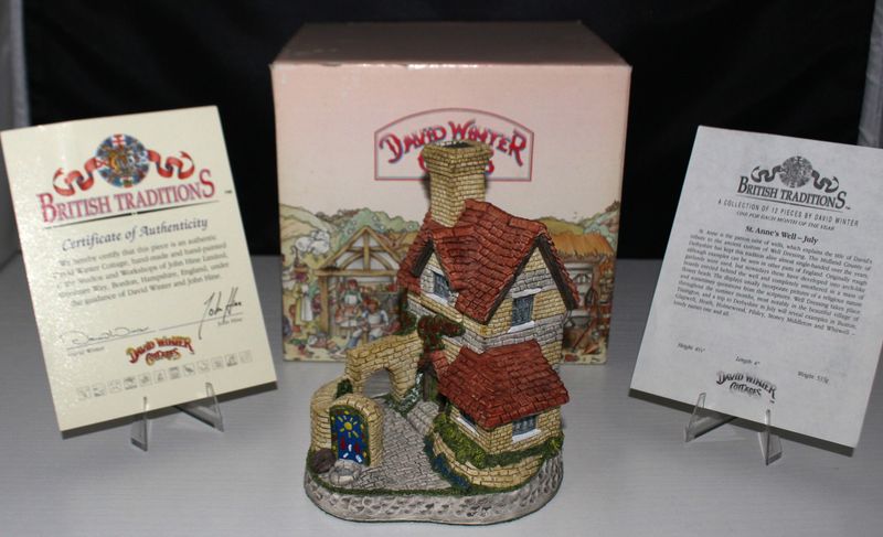 David Winter &quot;St. Anne&#39;s Well&quot; JULY British Traditions in Original Box with COA