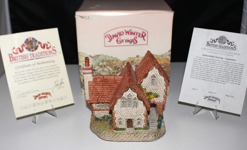 David Winter &quot;Staffordshire Vicarage&quot; SEPTEMBER British Traditions in Box w/ COA