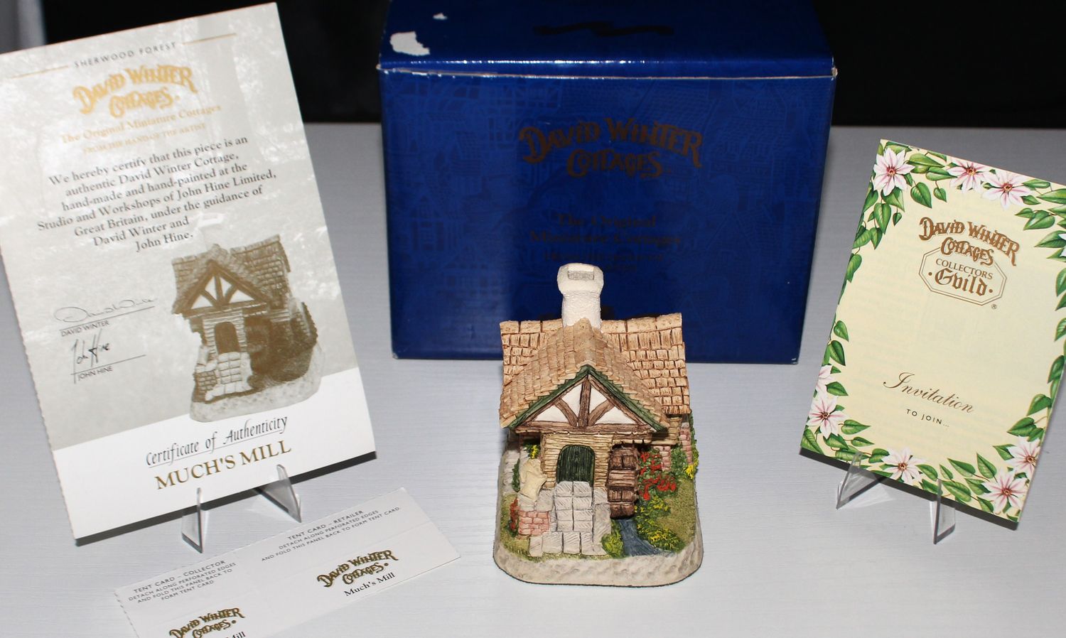 David Winter SIGNED &quot;Much&#39;s Mill&quot; 1995 Sherwood Forest Collection in Box w/ COA