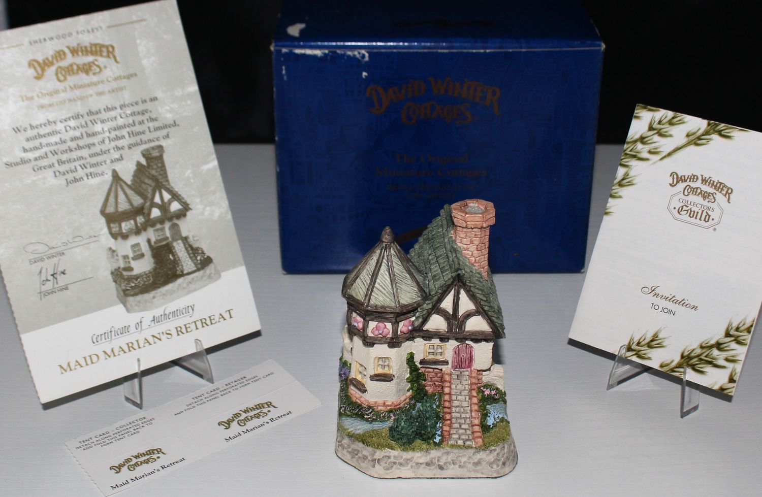 David Winter SIGNED &quot;Maid Marion&#39;s Retreat&quot; 1995 Sherwood Forest in Box with COA
