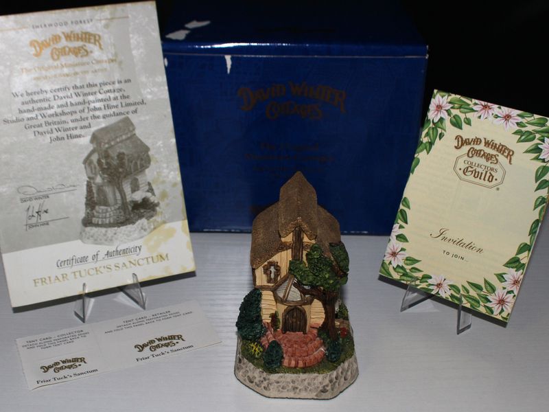 David Winter &quot;Friar Tuck&#39;s Sanctum&quot; 1995 Sherwood Forest in Box with COA